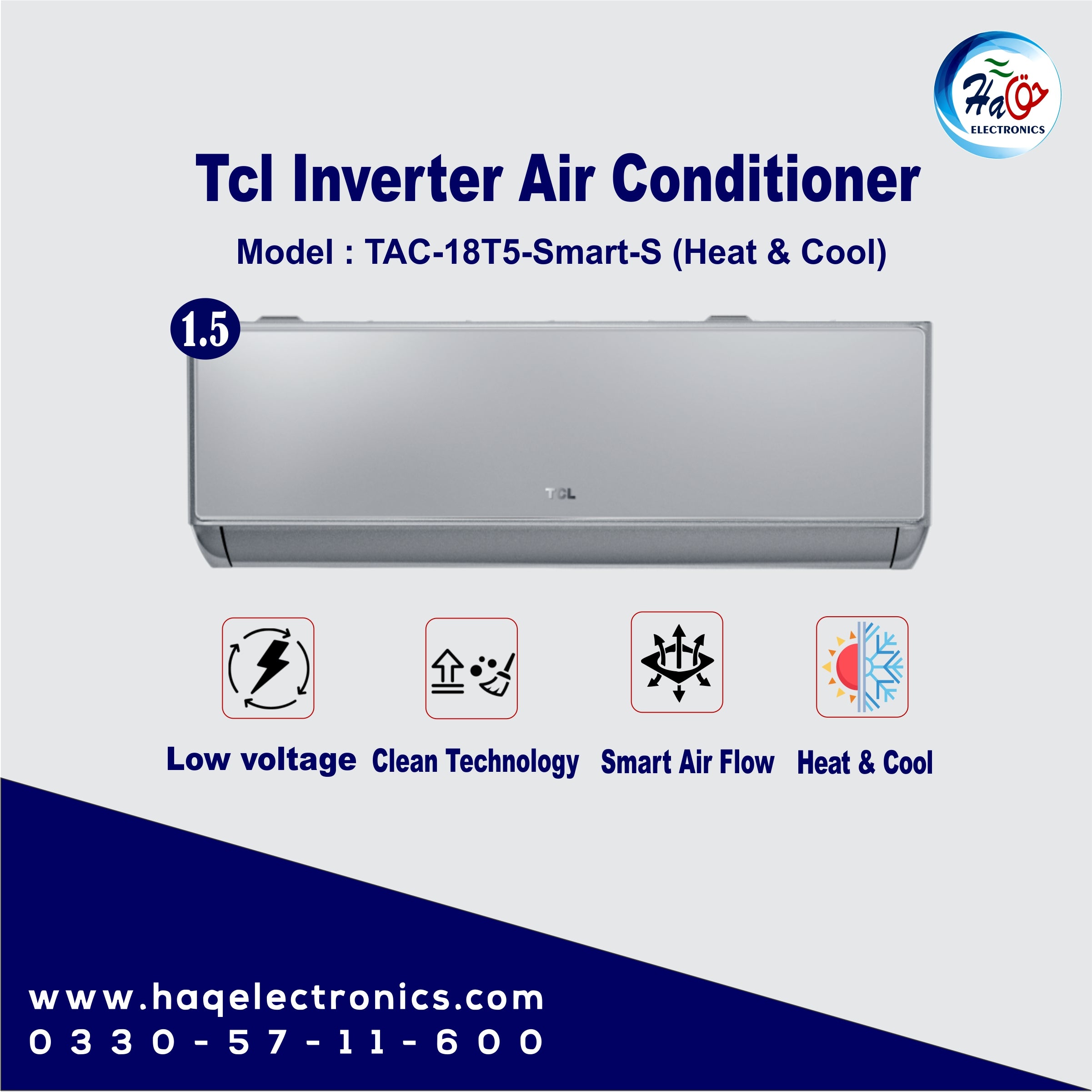TCL TAC-18T5-Smart-S 1.5 Ton Smart Inverter Air Conditioner