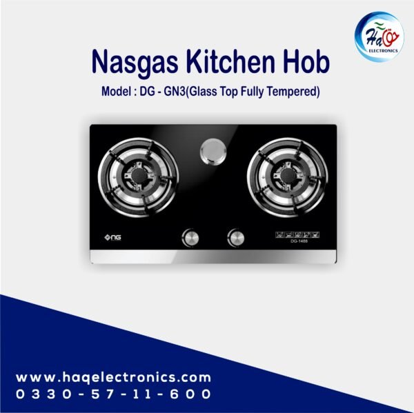 Nasgas Kitchen Hob DG-GN3 Stylish & Efficient 3-Burner Gas Hob
