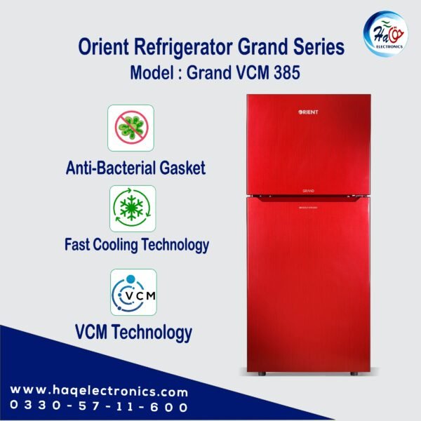 Orient Refrigerator Grand VCM 385 Ltr Hairline Red